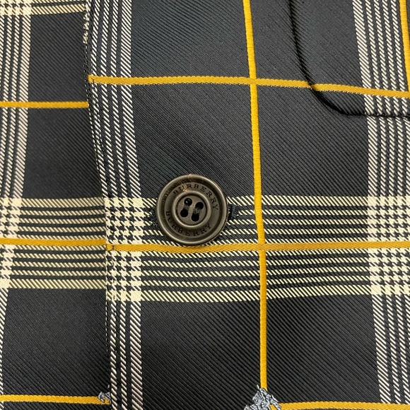 BURBERRY Made in Italy Bold Check Silk Blend Patch Pocket Blazer Size 8 - Picture 4 of 10